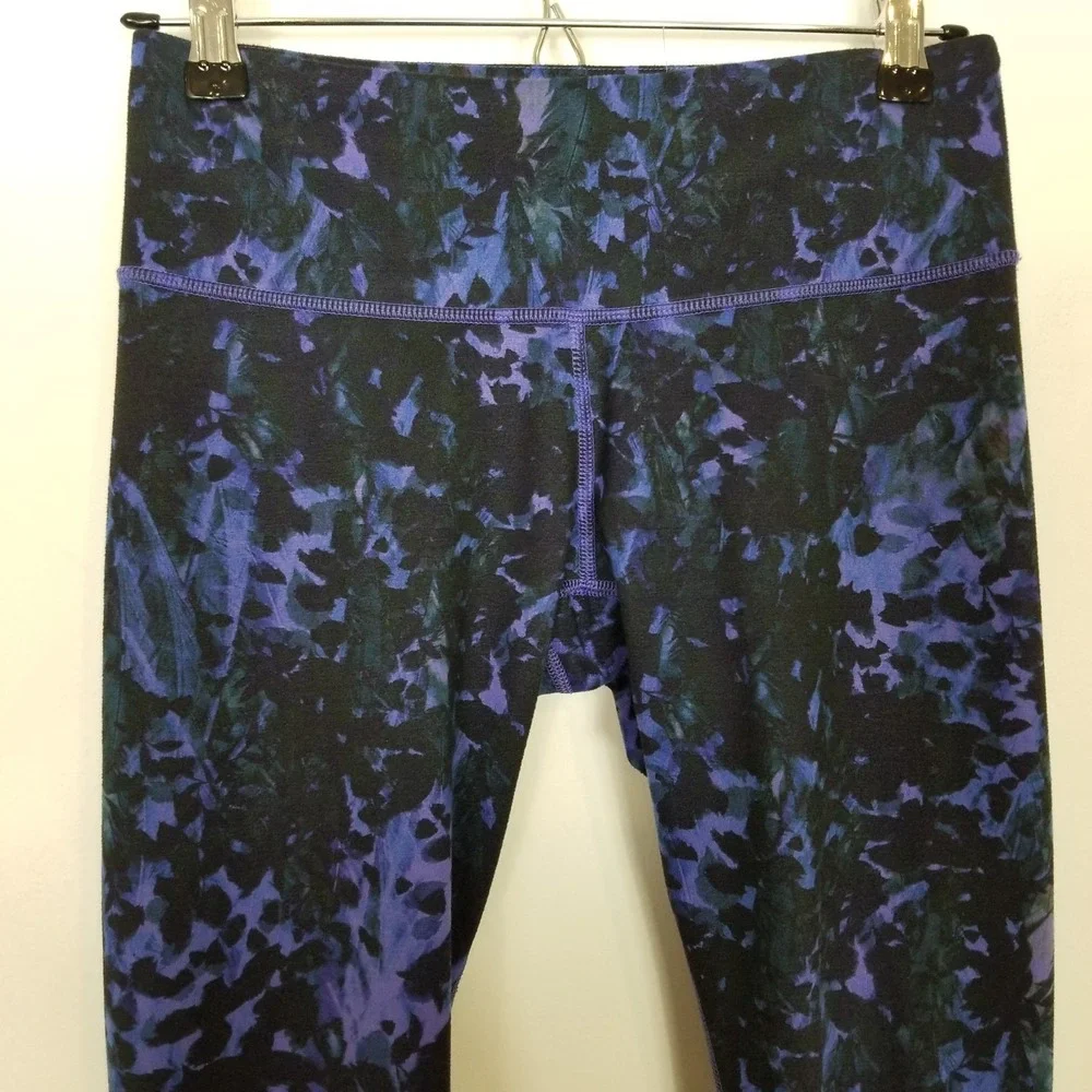 Lululemon Wunder Under Crop Leggings Floral Sport Backdrop Iris Flower Women 6‎